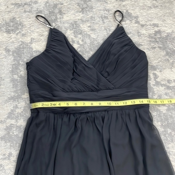 NWT Jenny Packham Chiffon Rhinestone Strap Short Bridesmaid Dress Black JP1024 - Picture 6 of 12